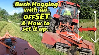 Tractor bush hogging with an offset [upl. by Marcelline]