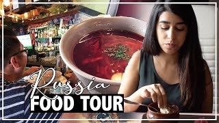 FOOD TOUR IN RUSSIA  FIFA WORLD CUP 2018 VLOG in MOSCOW  ST PETERSBURG  Georgian  Moroccan Food [upl. by Stearne]