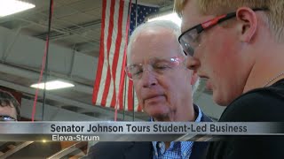 Senator Ron Johnson tours studentled business at ElevaStrum High School [upl. by Trakas]