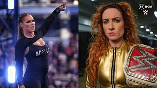 Becky Lynch reacts to Ronda Rousey winning the WWE Royal Rumble 👀 [upl. by Ragland]