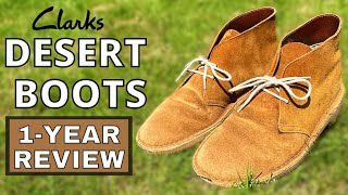 CLARKS ORIGINAL DESERT BOOT  12MONTH OWNERS REVIEW [upl. by Oinotnanauj]