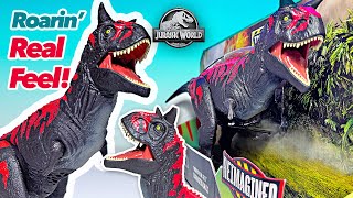 NEW ROARIN REAL FEEL Carnotaurus Jurassic World Legacy Collection Reimagined Dinosaur Toy Mattel [upl. by Hoffman]