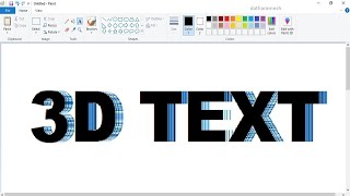 How to Create 3D Text In MS Paint [upl. by Amlet]