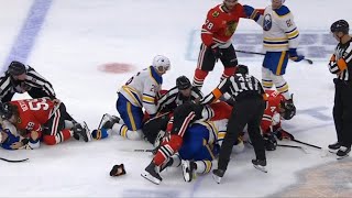 Peyton Krebs Open Ice Hit On Philipp Kurashev Causes Scrum [upl. by Ramon]