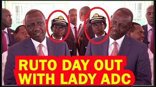 WHEN PRESIDENT RUTO STEP OUT WITH HIS FEMALE AIDE DE CAMP WELL KNOWN AS BODYGUARD FROM KENYA AIRFORC [upl. by Aroz391]