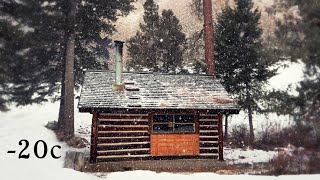 20C BITTER COLD Winter Night In A Snowy Log Cabin [upl. by Frasquito]