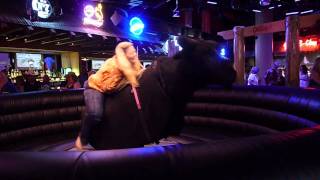 Big Gal Rides Bull at Gilleys in Las Vegas [upl. by Nocaj345]