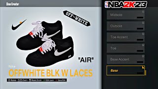 NEW NBA 2K23 HOW TO MAKE OFFWHITE AIR FORCE 1 BLACK IN NBA 2K23 [upl. by Pears]