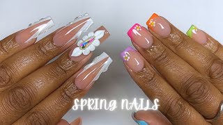 Doing both my hands using BTARTBOX X COAT Tips  spring nails  review🌸💖 [upl. by Nosirrah669]