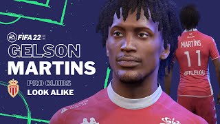 FIFA 22  GELSON MARTINS Pro Clubs Look alike Build  AS Monaco Player Follow Along [upl. by Enineg]