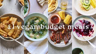 £1 EASY VEGAN BUDGET MEALS  beginner friendly [upl. by Costin]