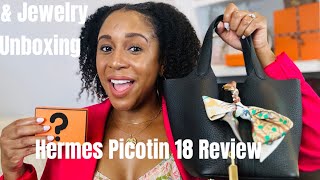 HERMES PICOTIN 18 REVIEW amp JEWELRY UNBOXING Features Pros amp Cons What fits inside Try On [upl. by Annahaj]