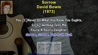 SORROW  David Bowie 1973 Karaoke SingALong Lyrics amp Guitar Chords oldies gold karaoke [upl. by Staley]