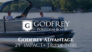 Godfrey Pontoon Boats  Godfrey Advantage 29quot iMPACT Triple Tube [upl. by Estel]