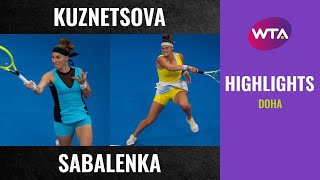 Svetlana Kuznetsova vs Aryna Sabalenka  2020 Doha Semifinal  WTA Highlights [upl. by Sivehc]