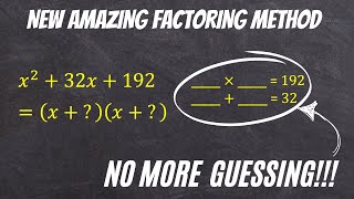 Factoring Quadratics WITHOUT Guessing Product amp Sum [upl. by Krasner]