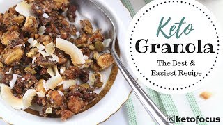 KETO GRANOLA  The BEST amp easy low carb cereal recipe [upl. by Richela]