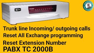 Trunk Incoming Outgoing calls Programming PABX TC2000B [upl. by Bourne]