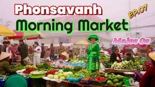 Phonsavanh Morning Market  LAOS Tour  Malee Os  EP07 4K [upl. by Reppep868]