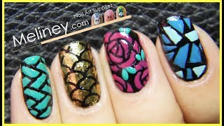 FALL COLORED NAIL VINYL NAIL ART DESIGN TUTORIAL FOR BEGINNERS EASY SIMPLE  MELINEY [upl. by Osnerol365]