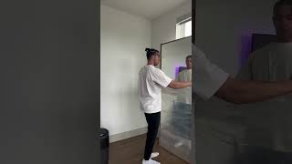 Unboxing my new ikea hovet mirror apartmentupdate menslifestyle [upl. by Nonez]