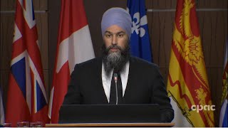 NDP Leader Jagmeet Singh comments on protests response and Emergencies Act – February 16 2022 [upl. by Ylrehc560]