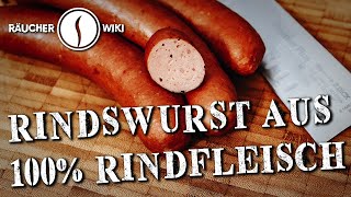 Feine Rindswurst ohne Kutter selber machen Räucherwiki Folge 40 [upl. by Eilatam202]