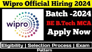 Wipro Official Hiring Announced  Wipro2024 Biggest  BEBTECHMCA [upl. by Pazit17]