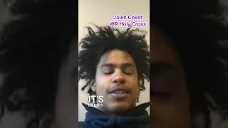 Holy Cross WR Jalen Coker on why he declared for the NFL Draft [upl. by Elfont196]