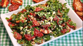 Dried Tomato Salad Recipe  Love It  Mükemmel Bir Kuru Domates Salatası Tarifi  Bayılacaksınız [upl. by Servais]