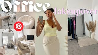 Aesthetic Dream Office Makeover Pinterest inspired Croquette vanity space makeup room tour🎀 [upl. by Adleme]