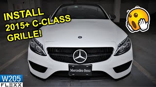 HOW TO install 2015 Mercedes CClass W205 diamond grille [upl. by Esyahc]