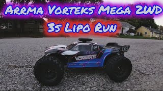 Arrma Vorteks Mega 2WD RC Truck  How Fast is it on 3s Lipo Batterys 😮 [upl. by Lesya643]