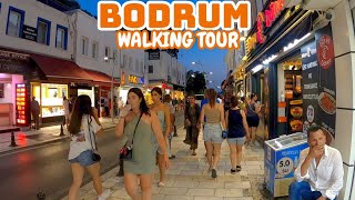 Bodrum City Center Walking Tour at Night  August 2023 MuğlaTurkey [upl. by Ahtoelc]