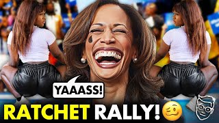 Rachet Chicks Twerk Onstage as Kamala Busts Out FAKE Accent For Black Crowd at Campaign CRINGEFest [upl. by Yelrihs]