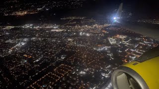 Spirit Airbus A320 Night Landing Oakland Intl KOAK [upl. by Garlinda]