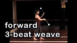 Beginner Poi Spinning Tutorial Forward 3Beat Weave [upl. by Jobie]