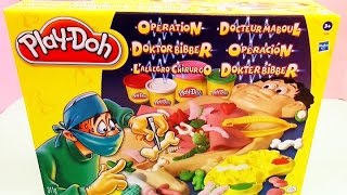 Play Doh Operation Game doctor playset deutsch  Arzt spielen als Dr Bibber mit Knete Unboxing [upl. by Delorenzo]