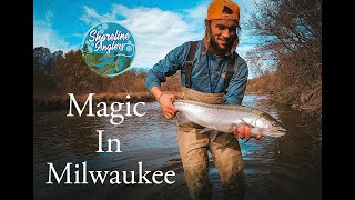 Shore Fishing Milwaukee Wisconsin  King Salmon Steelhead and Brown Trout  SA Season 1 [upl. by Teak]