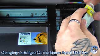 How To Change A Cartridge On An Epson Stylus SX610FW [upl. by Anim486]