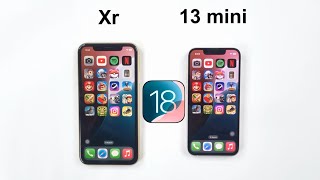 iOS 18 Speed Test  iPhone XR vs iPhone 13 mini [upl. by Akinorev356]