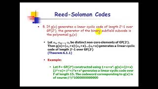 المحاضرة السابعة عشرة الجزء الاول من الفصل السادس Reed solomon codes [upl. by Lupe]