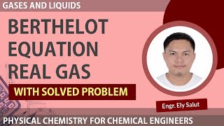 BERTHELOT EQUATION PROBLEM  REAL GAS TAGALOG  PHYSICAL CHEMISTRY [upl. by Fredrick]