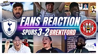 SPURS FANS REACTION TO TOTTENHAM 32 BRENTFORD  EPL [upl. by Gilmer]