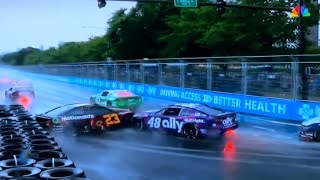 Bubba Wallace Spun by Alex Bowman ‘24 Chicago Street Race [upl. by Peti704]