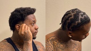 How to do Cornrows on mens very short hair Zig Zag cornrows [upl. by Vivianna]