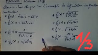 Recherche de lEnsemble de Définition de Fonctions irrationnelles PARTIE N°1 [upl. by Pelagi290]