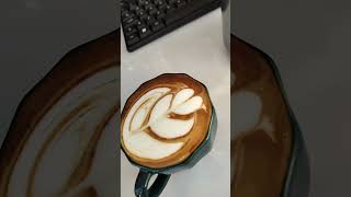 Latteart tutorial latte coffeeart coffeemaking coffee [upl. by Emiatej223]