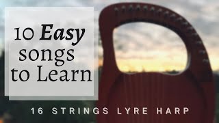 𝘞𝘛𝘈𝘉𝘚 10 EASY SONGS TO LEARN  16 STRINGS LYRE HARP  MELODY  BASIC HARMONY  JOY ABAD [upl. by Rahab]