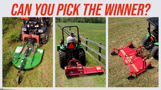 HEAD TO HEAD FLAIL MOWER VS BRUSH HOG VS FINISH MOWER 🥊💪🚜 [upl. by Sebbie]